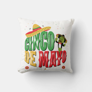 Cinco De Mayo With Hat Cactus Funny Cinco De Mayo Cushion