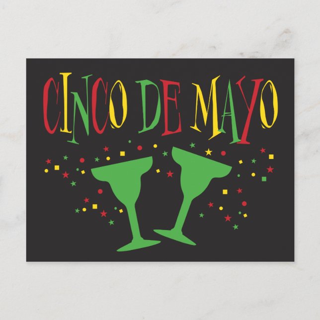Cinco de Mayo with Margaritas Postcard (Front)