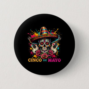 Cinco De Mayo Women Girl Kids Mexican Skull Fiesta 6 Cm Round Badge