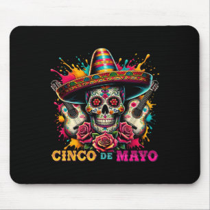 Cinco De Mayo Women Girl Kids Mexican Skull Fiesta Mouse Pad