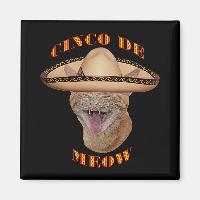 Cinco De Meow Cat Cinco De Mayo Mexico Magnet (Front)