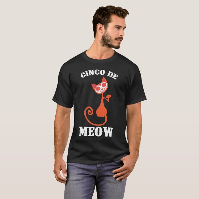 Cinco De Meow Cat Lover Cinco De Mayo Tee (Front Full)