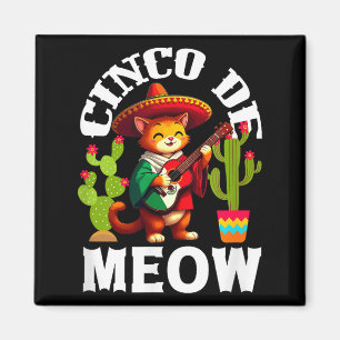 Cinco De Meow Cat Mexican Mexico Heritage Cinco De Magnet