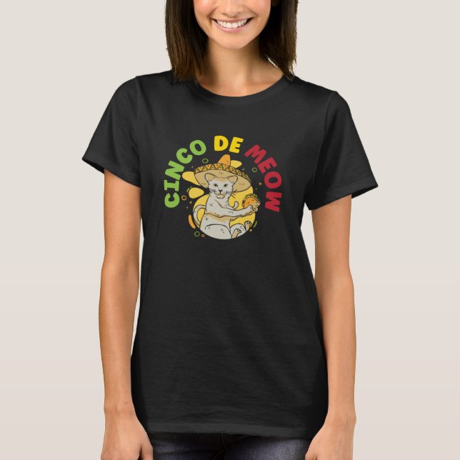 Cinco de Meow Cat  Mexico Pride Mexican Cinco De M T-Shirt (Front)