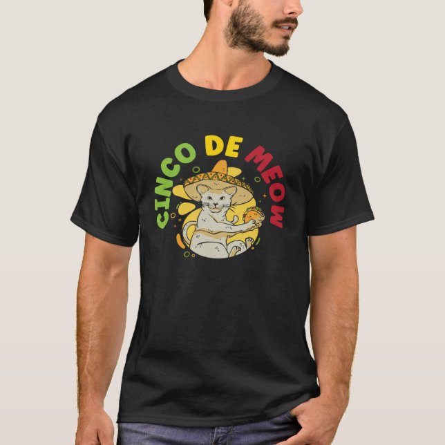 Cinco de Meow Cat  Mexico Pride Mexican Cinco De M T-Shirt (Front)