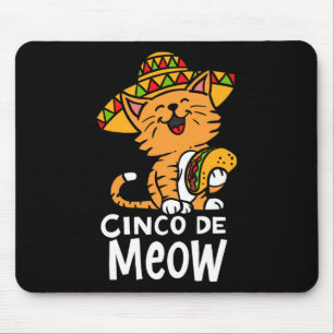 Cinco De Meow Cute Cinco De Mayo Sombrero Taco Cat Mouse Pad