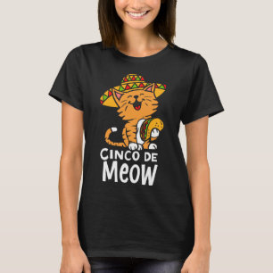 Cinco De Meow Cute Cinco De Mayo Sombrero Taco Cat T-Shirt
