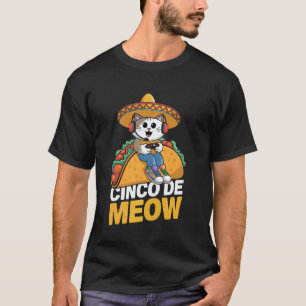 Cinco de Meow Funny Cat Gamer Taco Fiesta Humour T-Shirt