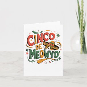 Cinco De Meow Funny Cat Sombrero Fiesta Humour Cat Card