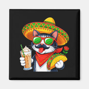 Cinco De Meow Funny Cat Taco Mexican Fiesta Party Magnet
