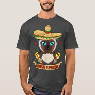 Cinco de Meow I Sombrero Cat I Cinco de Mayo Siame T-Shirt