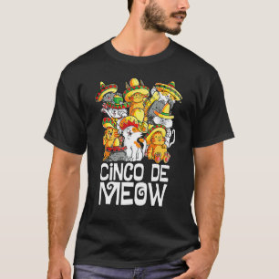 Cinco De Meow Mayo Cat Sombrero Mexican Taco Cinco T-Shirt