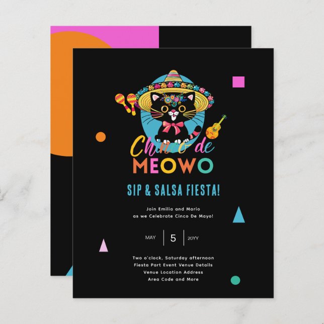 Cinco De Meowo Fun Fiesta Cat Mayo Party (Front/Back)