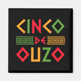 Cinco De Ouzo Retro Funny Greek Easter Cinco De Ma Magnet