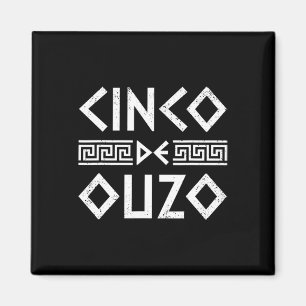 Cinco De Ouzo Retro Funny Greek Easter Cinco De Ma Magnet
