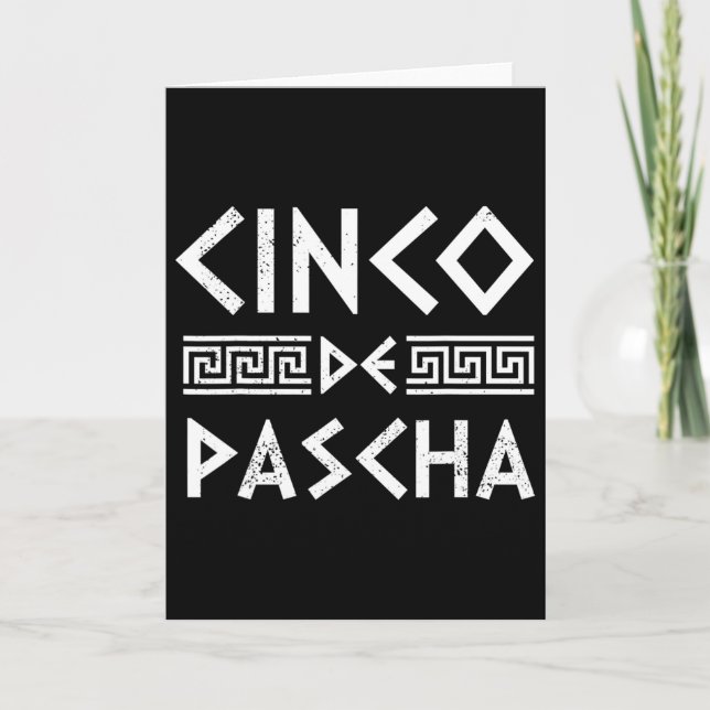 Cinco De Pascha Greece Flag Funny Greek Easter Cin Card (Front)