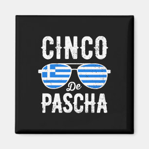 Cinco De Pascha Greece Flag Funny Greek Easter Cin Magnet