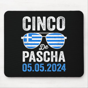 Cinco De Pascha Greece Flag Funny Greek Easter Cin Mouse Pad