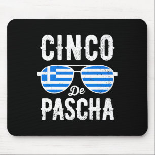 Cinco De Pascha Greece Flag Funny Greek Easter Cin Mouse Pad