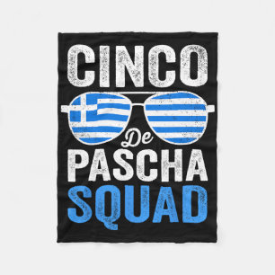 Cinco De Pascha Squad Greece Flag Greek Easter Cin Fleece Blanket