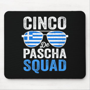 Cinco De Pascha Squad Greece Flag Greek Easter Cin Mouse Pad