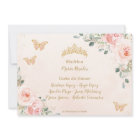 Cincoañera Blush Pink Floral Butterflies Photo