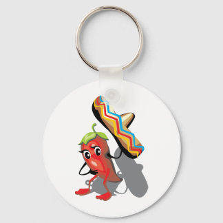 CincoDeMayo-050 RED HOT CHILI PEPPER SOMBRERO HAT Key Ring