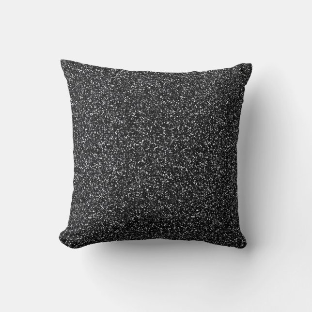 Cinder Black Glitter Cushion (Front)