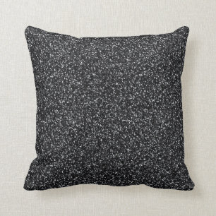 Cinder Black Glitter Cushion