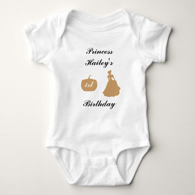 Cinderella 1st Birthday Party T-Shirt Baby Bodysuit (Front)