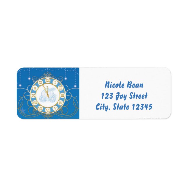 Cinderella Almost Midnight Blue Address Labels (Front)