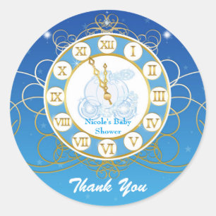 Cinderella Almost Midnight Blue Favour Stickers