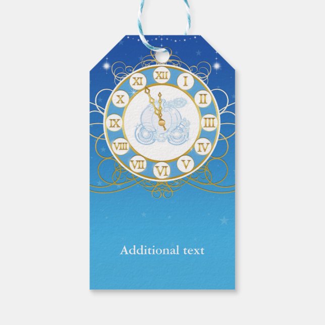 Cinderella Almost Midnight Blue Party Gift Tag (Back)