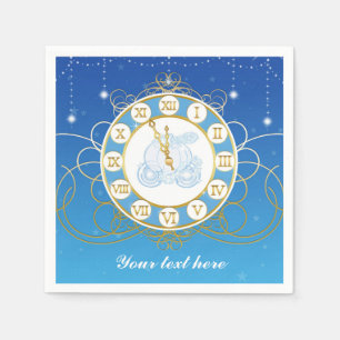Cinderella Almost Midnight Blue Party Napkins