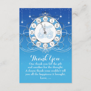 Cinderella Almost Midnight Silver & Blue Thank You