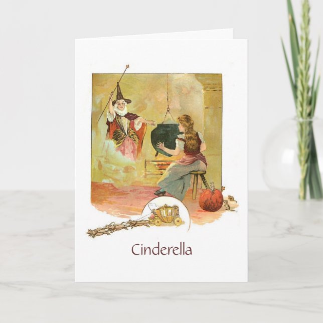 Cinderella and Fairy Godmother (Blank Inside) Card (Front)