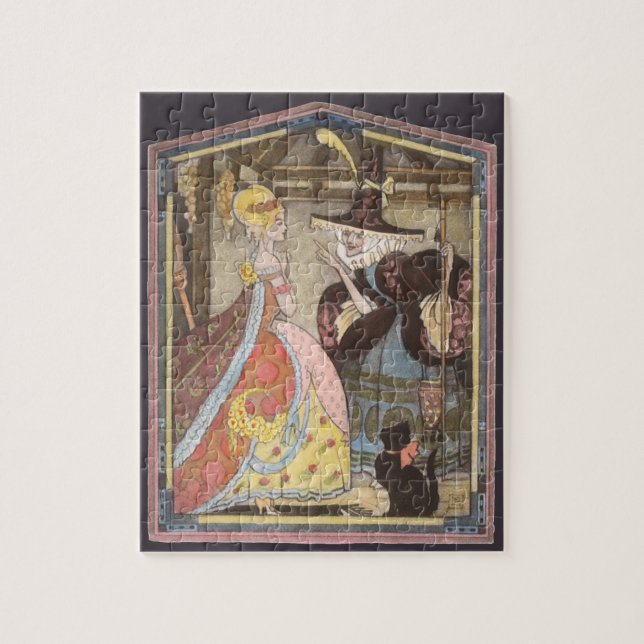 Cinderella and Fairy Godmother, Vintage Fairy Tale Jigsaw Puzzle (Vertical)