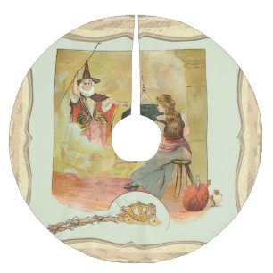 Cinderella And Her Fairy God Mother Brushed Polyester Tree Skirt