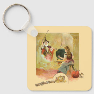 Cinderella And Her Fairy God Mother Key Ring