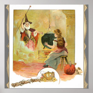 Cinderella And Her Fairy God Mother Poster