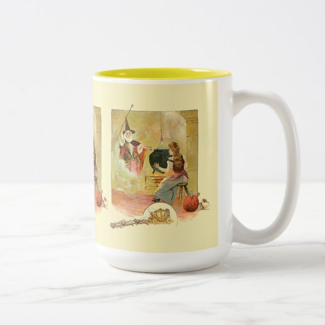 Cinderella And Her Fairy God Mother Two-Tone Coffee Mug (Right)