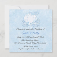 Cinderella Blue Carriage Fairytale Invitations