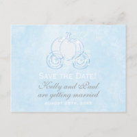 Cinderella Blue Carriage Fairytale Postcard