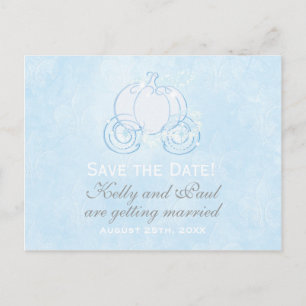 Cinderella Blue Carriage Fairytale Postcard