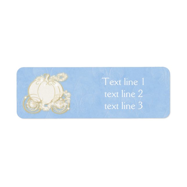 Cinderella Blue Gold Carriage Royal Address Labels (Front)