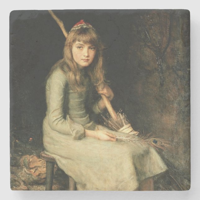 Cinderella (by John Everett Millais) Stone Coaster (Front)