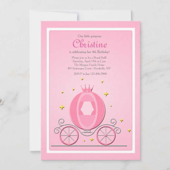 Cinderella Carriage Invitation (Front)