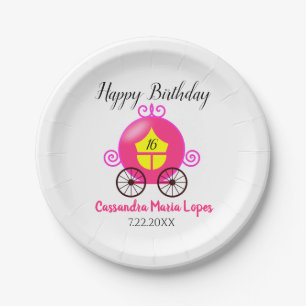 Cinderella Coach Girl Birthday Party Paper Plates