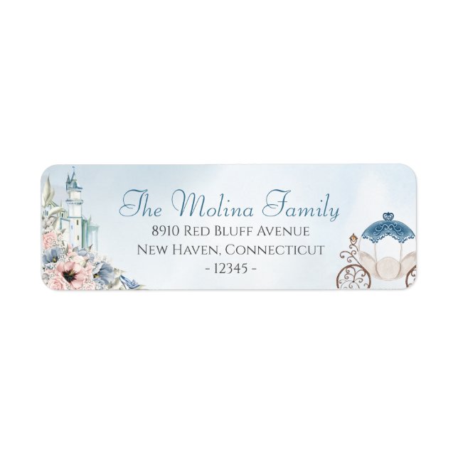 Cinderella Fairy Tale Carriage Return Address Label (Front)