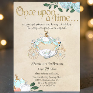 Cinderella Fairy Tale Princess Carriage Invitation